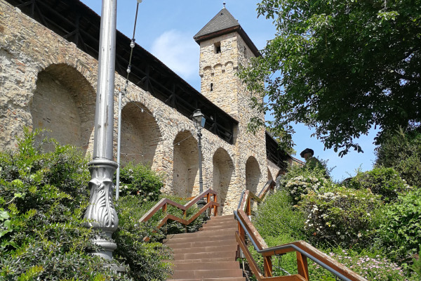 Aufgang zur mittelalterlichen Stadtmauer und Turm