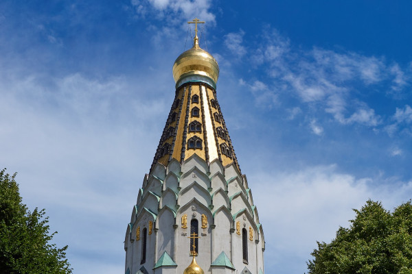 Die Russische Kirche als ein Denkmal der Völkerschlacht.