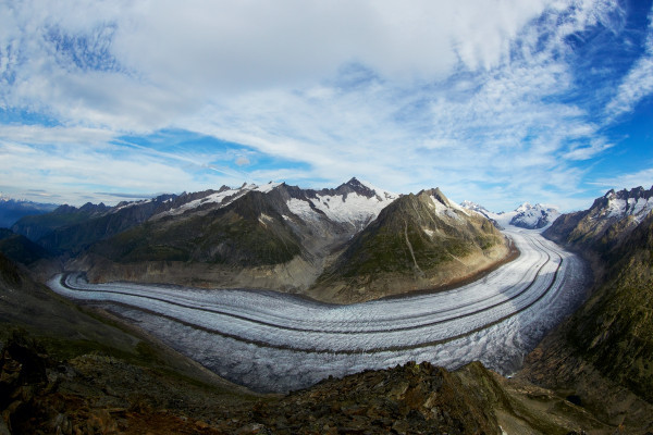 Aletsch Gletscher am Tag
