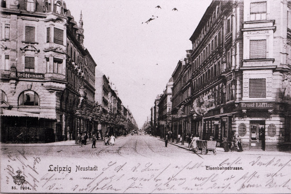 Die Eisenbahnstraße um 1904 - eine der Boulevard des Ostens.