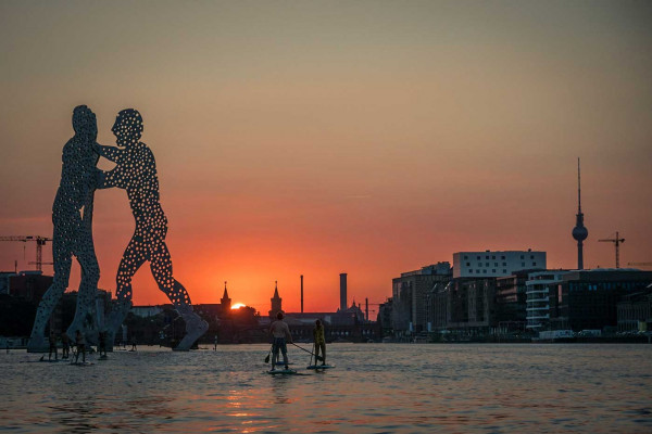 Panorama mit Sonnenuntergang