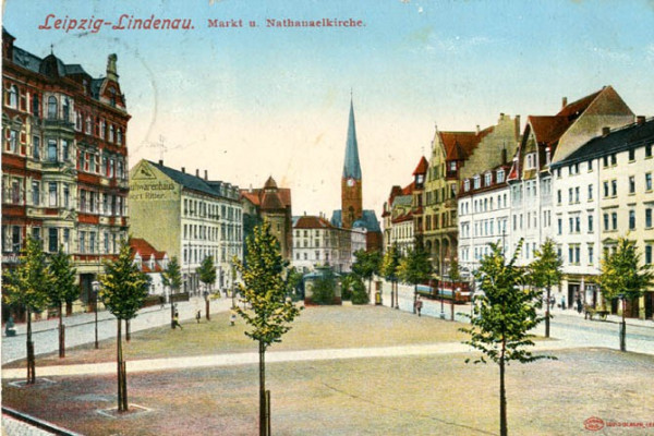Der Lindenauer Markt um 1900.
