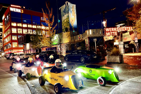 After Work Specials von Hot Rod Fun München, mit den Wenckstern Hot Rods durch München direkt ab Werksviertel-Mitte hinter dem Ostbahnhof 