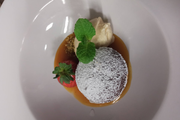 Ein leckeres Dessert in der Kulinarische Werkstatt