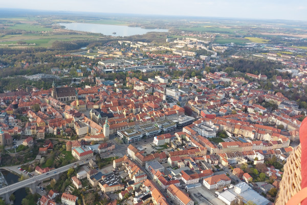 Bautzen mit Dom, Wasserkunst, Ortenburg, Friedensbrücke