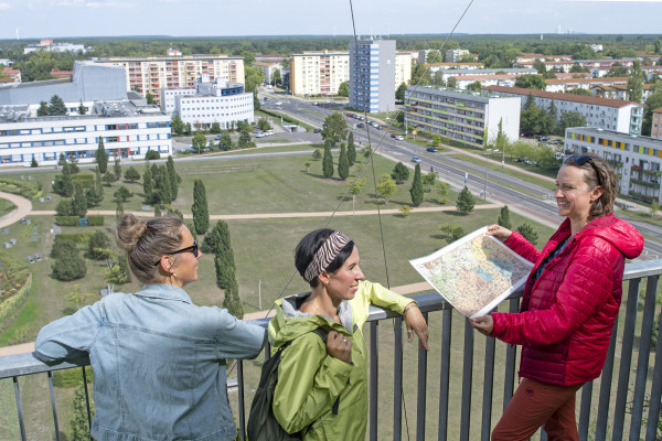Aufstieg auf den Lausitztower, nur auf Anfrage.
