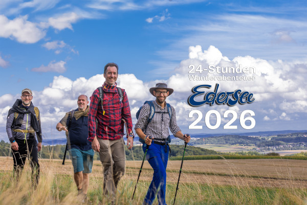 Gemeinsam in der Gruppe ins 24-Stunden Wanderabenteuer Edersee 2026 starten...