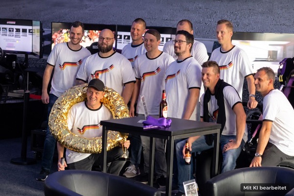 Junggesellenabschied in der Arena, Bild mit KI bearbeitet