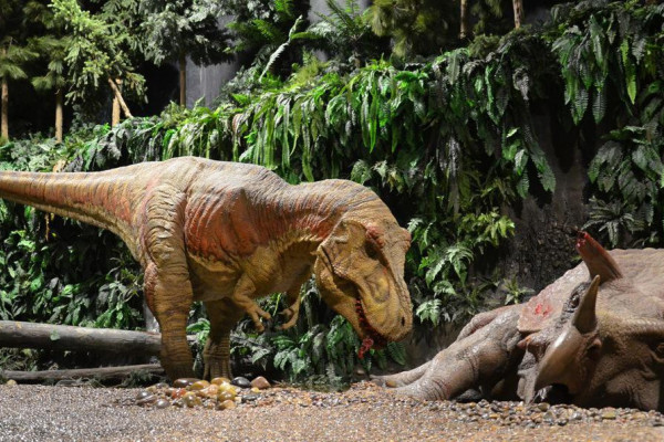 Lebensechte Dinosaurier mit morderner Rpbotertechnik zum Leben erweckt Lebensechte Dinosaurier mit morderner Rpbotertechnik zum Leben erweckt