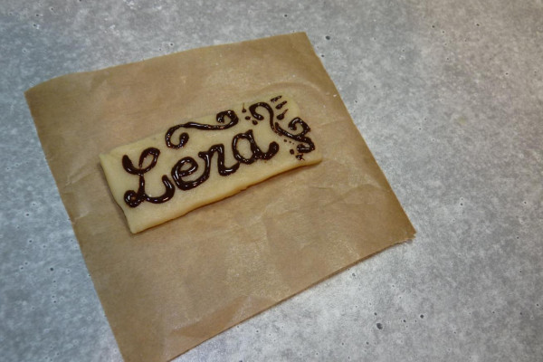 Namensschild aus Marzipan Dresden