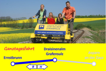 Vierer-Draisine: Ernstbrunn - Draisinenalm - Ernstbrunn