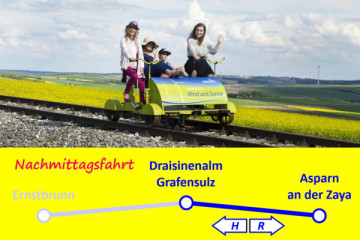 Vierer-Draisine: Asparn - Draisinenalm - Asparn (Nachm.)
