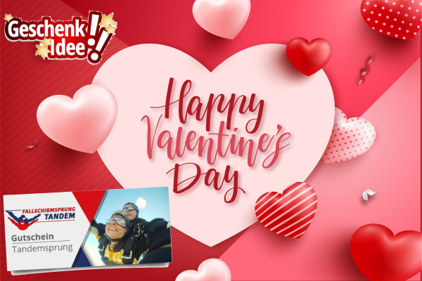 Fallschirmspringen Valentinstag Tandemsprung Ticket Liebe Geschenk