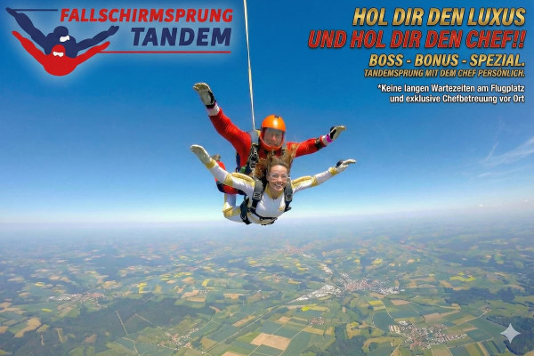 Fallschirmsprung mit dem Chef persönlich