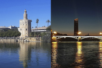 Bateau-restaurant proposant le déjeuner et le dîner sur le Guadalquivir.