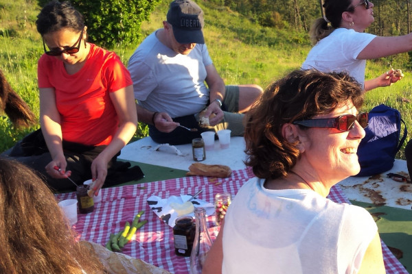 Moment convivial au sommet , pendant l'apéro