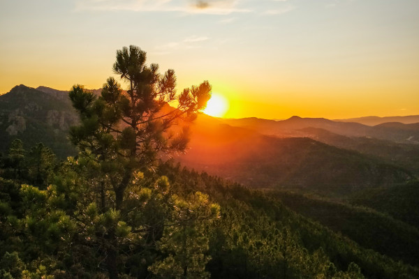 Coucher de soleil dans l'Estérel