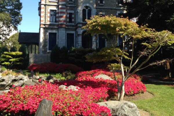Jardin Kofu fleuri (azalées, cerisiers du Japon...)