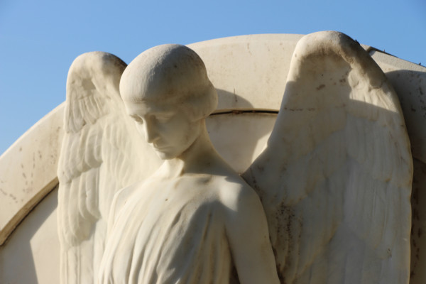 L'ange (d'Ernest Gabard) veillant sur les Miss Hutton - Cimetière St Laurent de Billere
