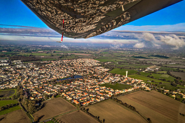 Paysage possible pendant le vol
