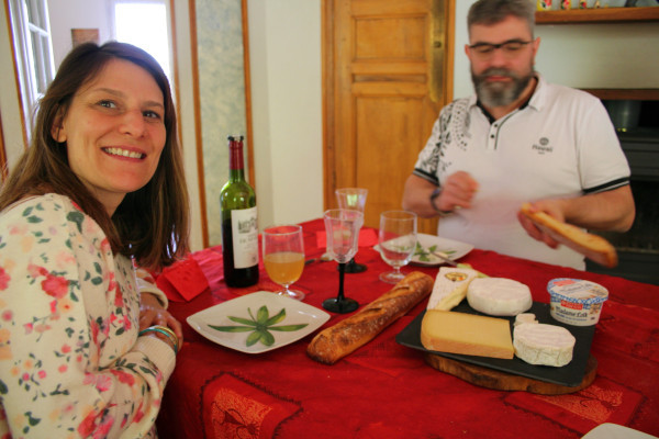 Nothing is more French than red wine, baguette and cheese!