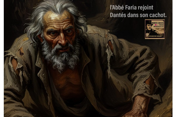 l'Abbé Faria rejoint Edmond Dantès dans sa cellule - Vous apprendrez qui était dans la réalité cet abbé qui a sa statue en Inde !!