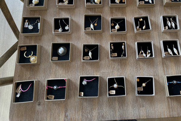 Vous pouvez acheter des œuvres d'arts et des bijoux de la créatrice