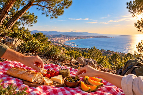 Composition illustrative générée par IA, inspirée de photos réelles de Rando d’Azur ; ne représente pas une sortie précise.